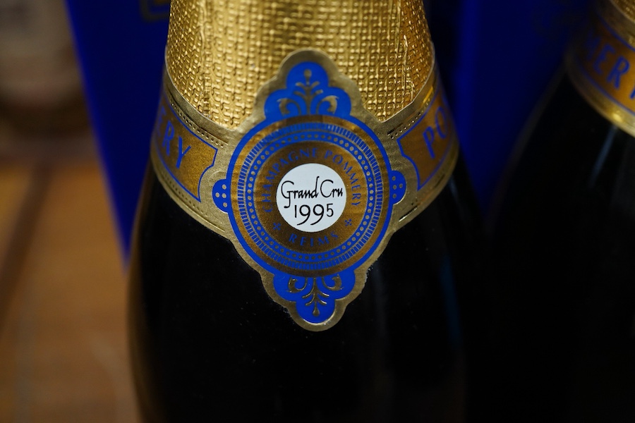 Two boxed champagnes, Pomriery Grand Cru, 1995